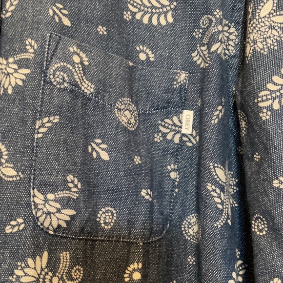 Obey printed denim button down - Picture 3 of 4
